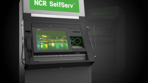 NCR dealers in NJ image of an NCR SelfServ ATM model on black background